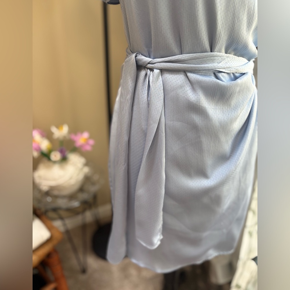 Dress Forum Cool Pale Blue Wrap-Style Dress - Picture 4 of 9